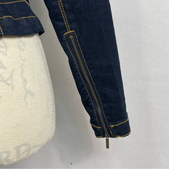 Cache Military Denim Cropped Jacket Size XS - Picture 8 of 13